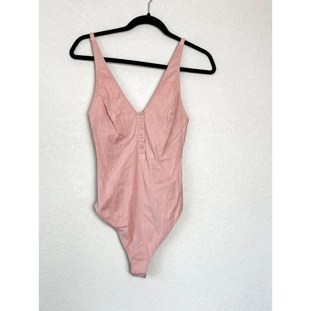 NWT! Free People Intimately Larissa Button Front Thong Bodysuit Size Small